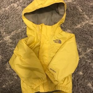 12-18 month North Face yellow rain coat